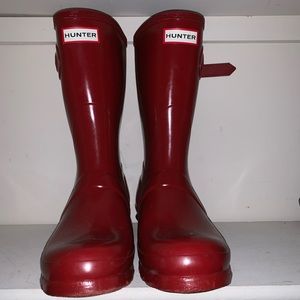 Hunter Rain Boots Red Mid-Calf Sz 8